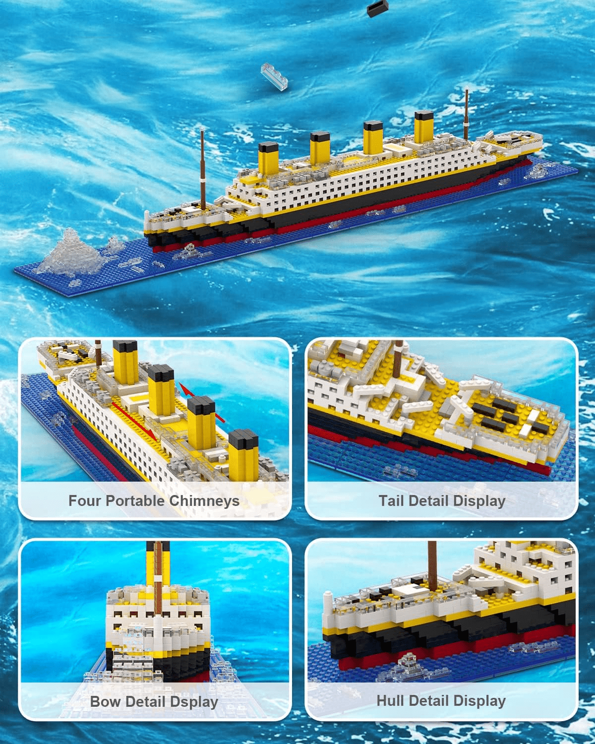 Historic Titanic Ship – Deluxe Model Building Blocks - Artifacts Attic